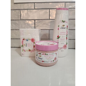Dove Garden Tea Party Rose Berry Bouquet Bath & Body Set: Soap, Bodywash, Scrub